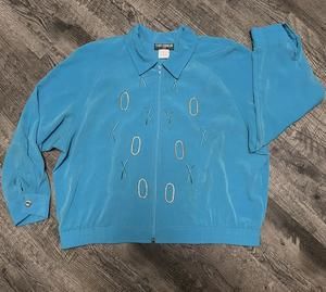 Vtg Saint Germain Petite Jacket Designer Embroidered XOXO Made In USA Women’s XL